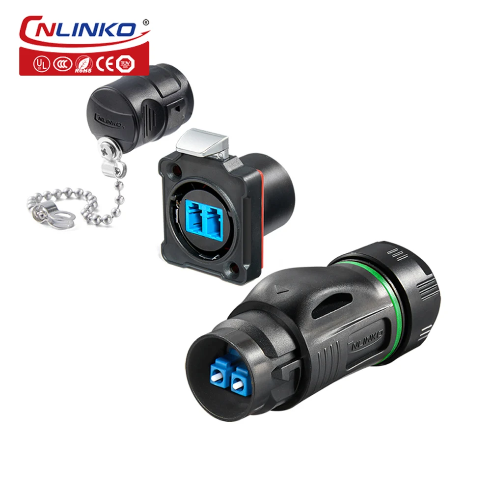 

CNLINKO M24 Plastic IP67 waterproof LC male female connector Circular Fiber Optic connector