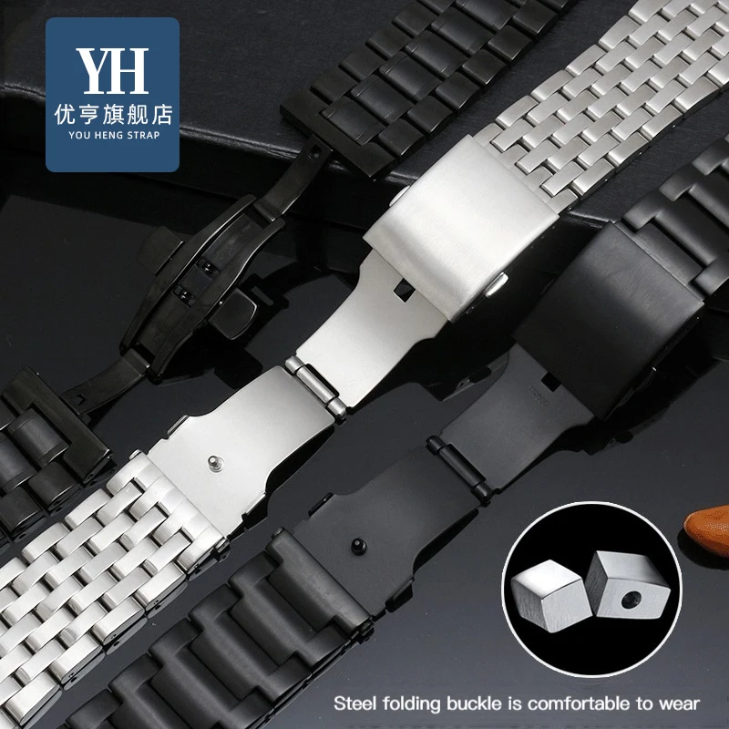 For Seven Friday Stainless steel big dial strap Large size Men Metal Solid Wrist watch Band Bracelet 22 24 26mm 28mm 30mm