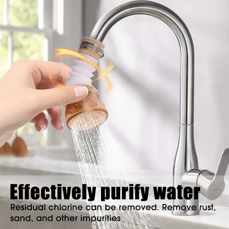 Faucet Water Filter Household Tap Water Purifier Splash Extenders Universal Showerheads Retractable 360° Rotatable Small Shower