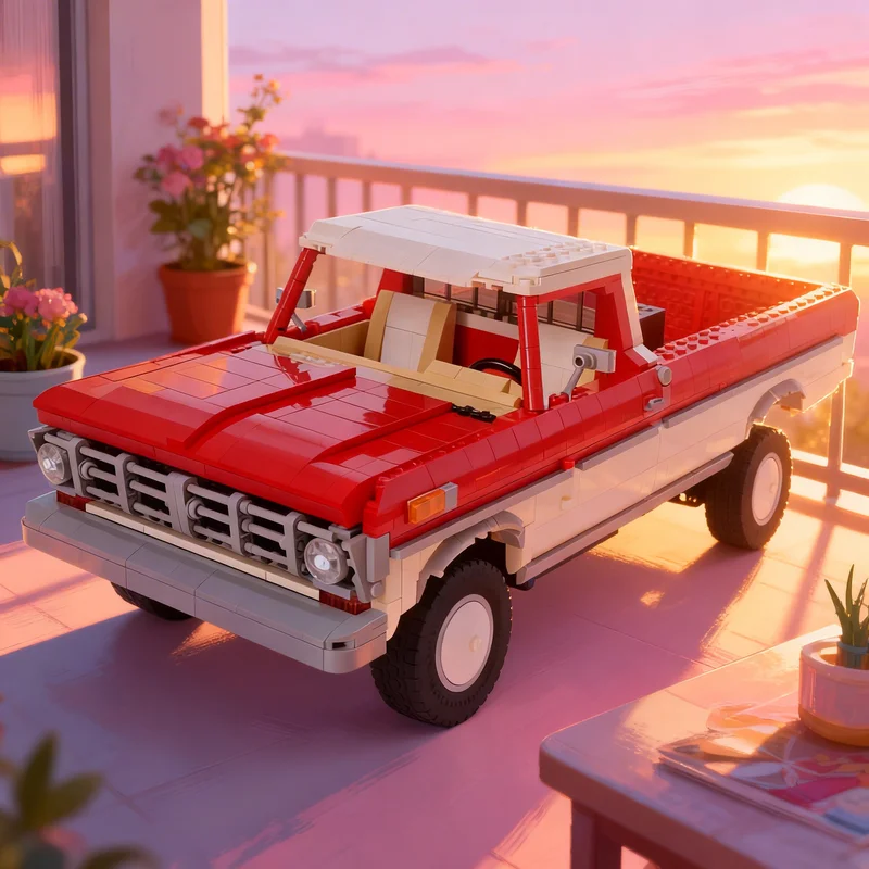 2098 peças MOC Ford F100 Suspensão Creator Expert Blocos de Montar Brinquedos de Arquitetura Presentes de Natal Educação Infantil Tijolos