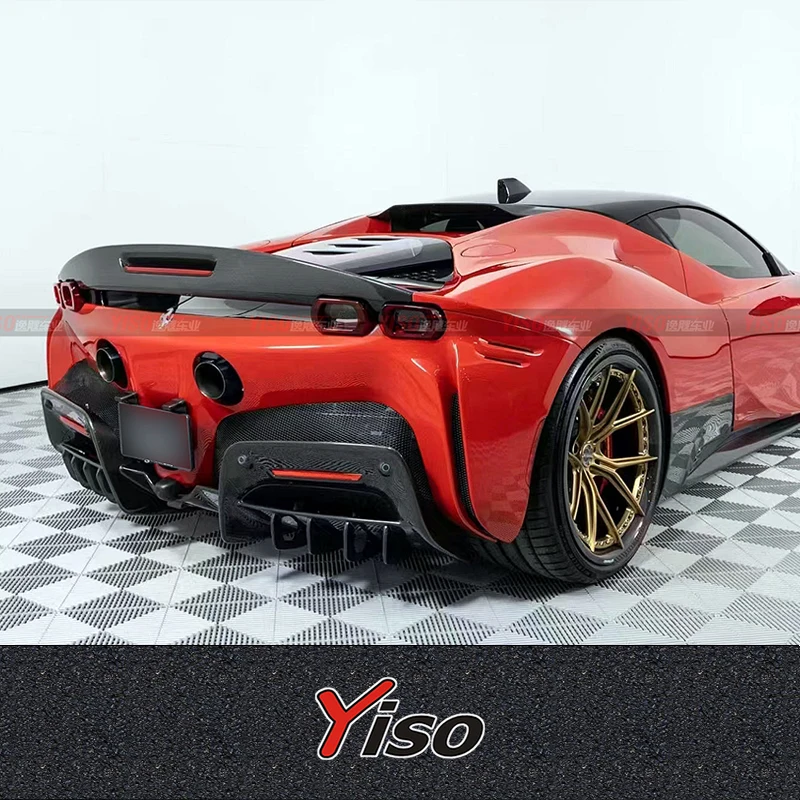 Suitable for 2021 SF90 Modified encirclement OEM original factory dry carbon fiber rear wing large rear wing spoiler
