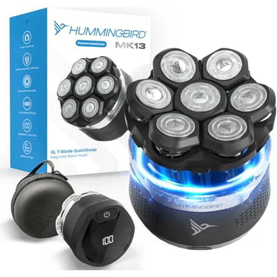 

Электробритва MK13 Premium с 7 лезвиями для мужчин, беспроводная, с зарядкой через USB-C, для влажного и сухого бритья, для лысых мужчин