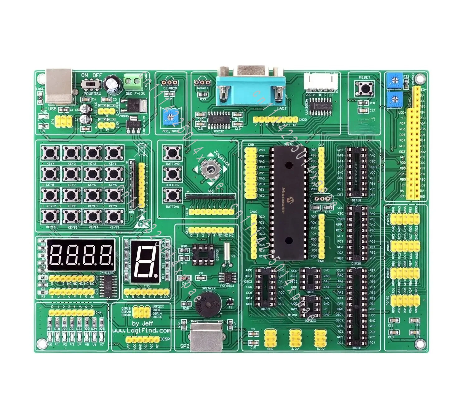 PIC-EK With PIC16F877A   Learning Development Board