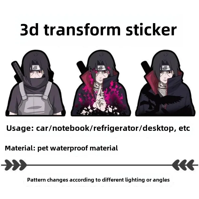 Top selling anime Naruto merchandise, Uchiha Itachi Naruto 3D gradient illusion sticker, NARUTO Sticker