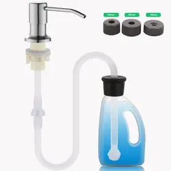 Stainless Steel Sink Mounted Liquid Soap Dispenser For Kitchen Countertop Water Pump No-spill Extension Tube Lotion Dispenser