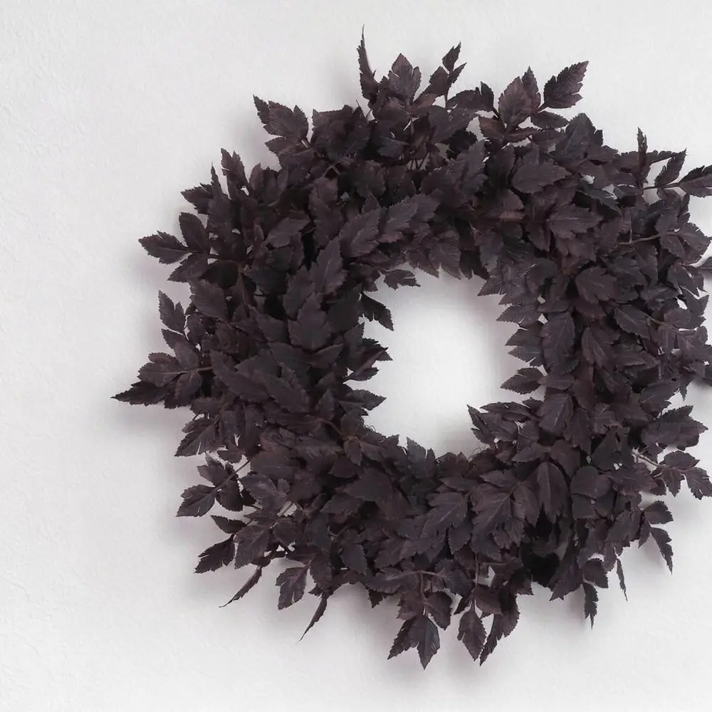 Halloween Eucalyptus Leaf Wreath Rustic Farmhouse Door Hanging Ornament Artificial Silk Plant Garland Home Decorations