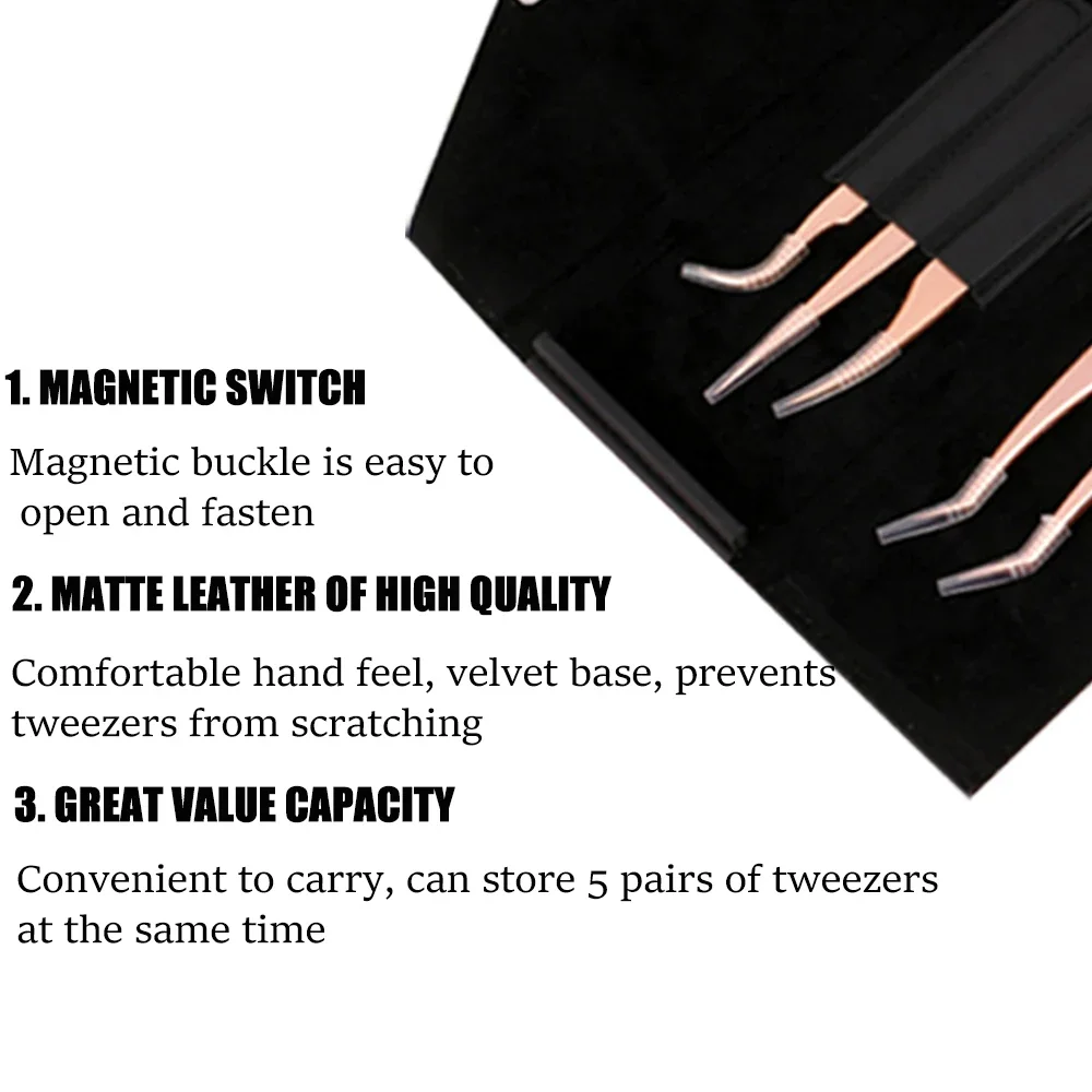 1개 속눈썹 연장 핀셋 보관 가방 가죽 휴대용 정리 케이스 인조 속눈썹 도구 정리함 속눈썹 액세서리