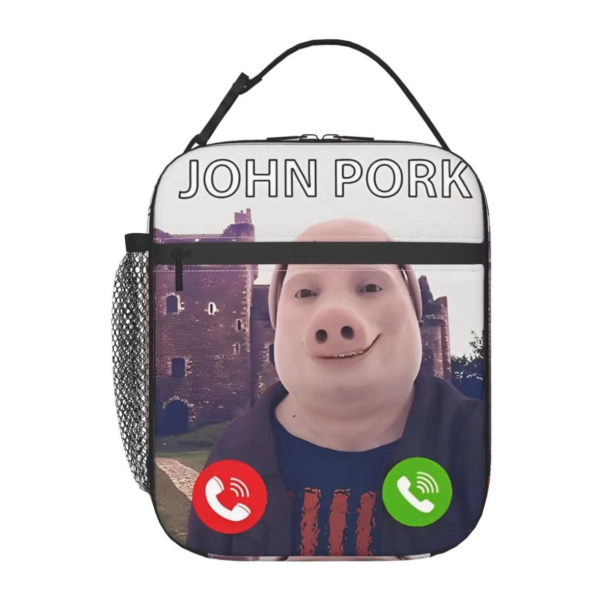 John Pork Is Calling Funny Meme Thermal Insulated Lunch Bags for Picnic Portable Food Bag Thermal Cooler Lunch Boxes