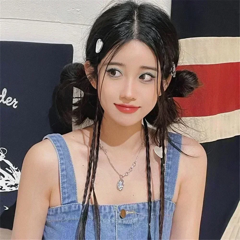 1 pz stile coreano hip-hop freddo sintetico coda di cavallo treccia parrucca con clip BB dolce ragazza evidenzia twist hairwear accessori donna