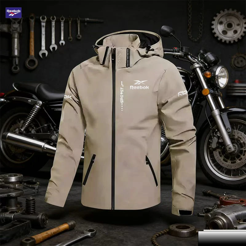 Reebok logo, new off-road motorcycle style, waterproof jacket, men's outdoor sport hooded detachable zipper coat, suitable for a - view 4