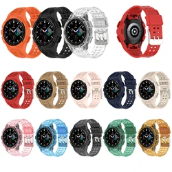 Silicone Clear Band for Samsung Galaxy watch4/Watch5 42mm 46mm 40mm 44mm Case Transparent Sports Bands Case Replacement Strap