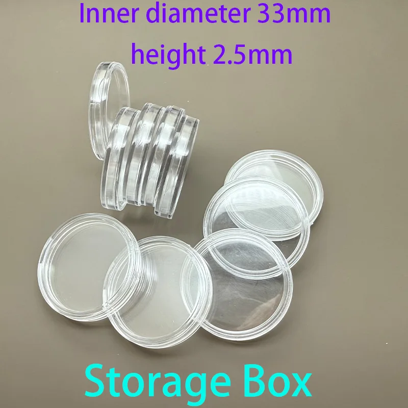 33mm Height 2.5mm Storage Box Watch Hands, Watch Dial, Chapter Ring Jewelry Bead Storage Box Coin Collection Case Storage Box