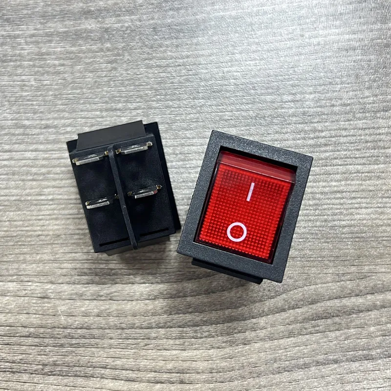 

1PCS AC 20A/125V 16A/250V Heavy Duty KCD4 Rocker Switch ON Off DPST 4 Pin With Red Lighted 220V Toggle Switch KCD4