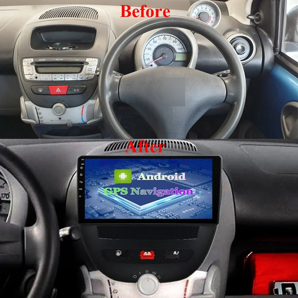 Android Car Radio For Peugeot 107 Citroen C1 Toyota Aygo 2005 - 2014 Multimedia Video Player CarPlay BT Camera Screen Autoradio