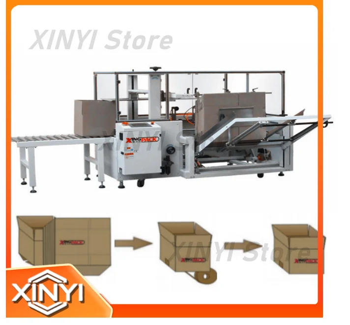 Full Vertical Automatic Packing Machine for Adhesive Tape Carton Box Food Tobacco Foil Paper Plastic Metal Barrel Case Can