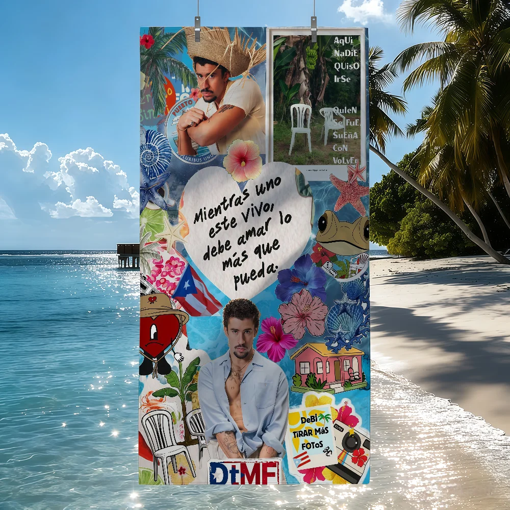 Puerto Rican rapper B-Bad B-bunny Towel Drying Bath Towel Applicable To Light Swimming Camping Yoga Beach Out