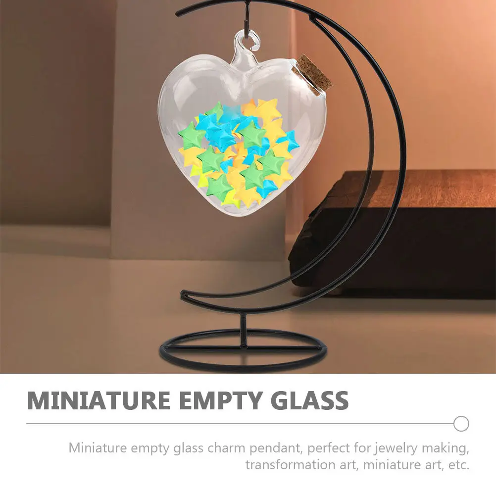 1Set Transparent Glass Microlandscape Bottle with Lid Empty Drift Bottle for Plants Light String Glitter Powder DIY Craft Gift
