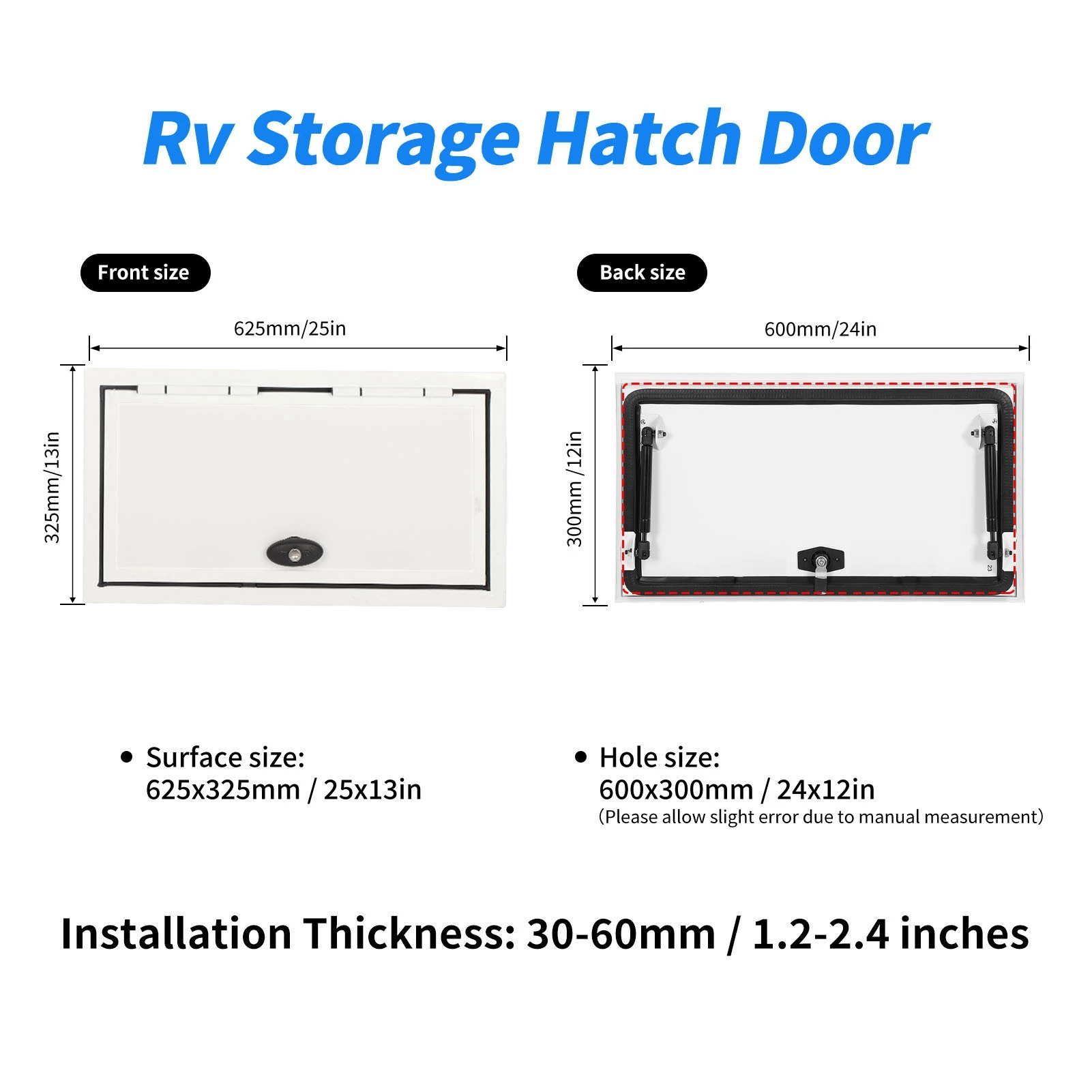 باب تخزين حجرة تخزين RV 24x12 بباب مربع عالي التحمل مع شريط دعم وقفل أمان للمقطورة المتنقلة #5