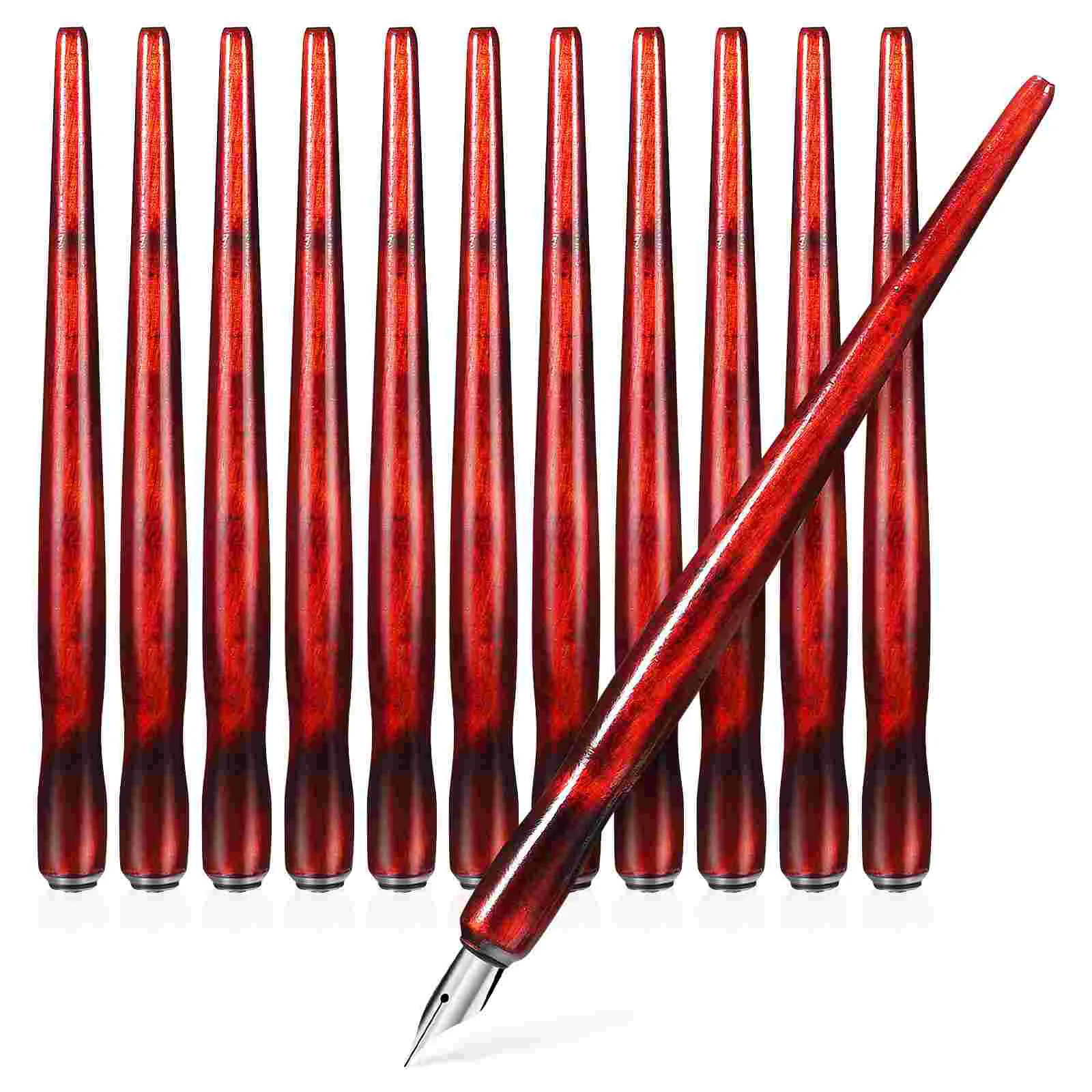 

12 Pcs Red Ballpoint Pen Calligraphy Other Supplies For Dip Tip Nice Holder