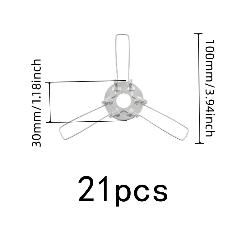 Strong Metal Spring 100mm Light Shade Clips 21 pcs, perfect for DIY Lighting Renovation, Firm Secure Grip