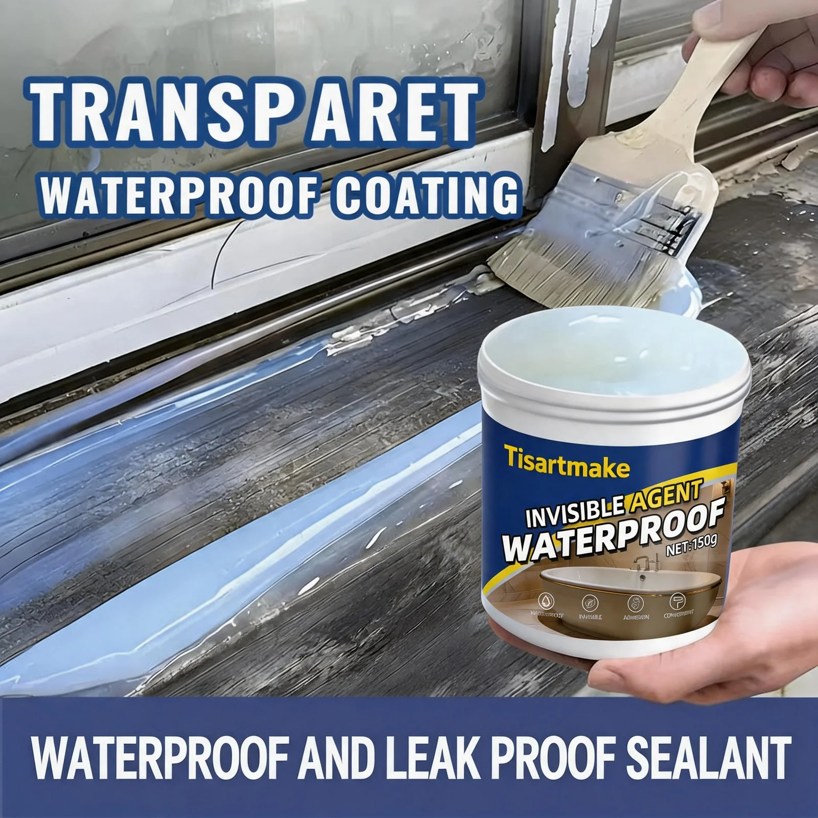 Transparent Waterproof Sealant Super Invisible Transparent Repair Adhesive Crystal Clear Sealing Glue for Wood Metal Ceramic