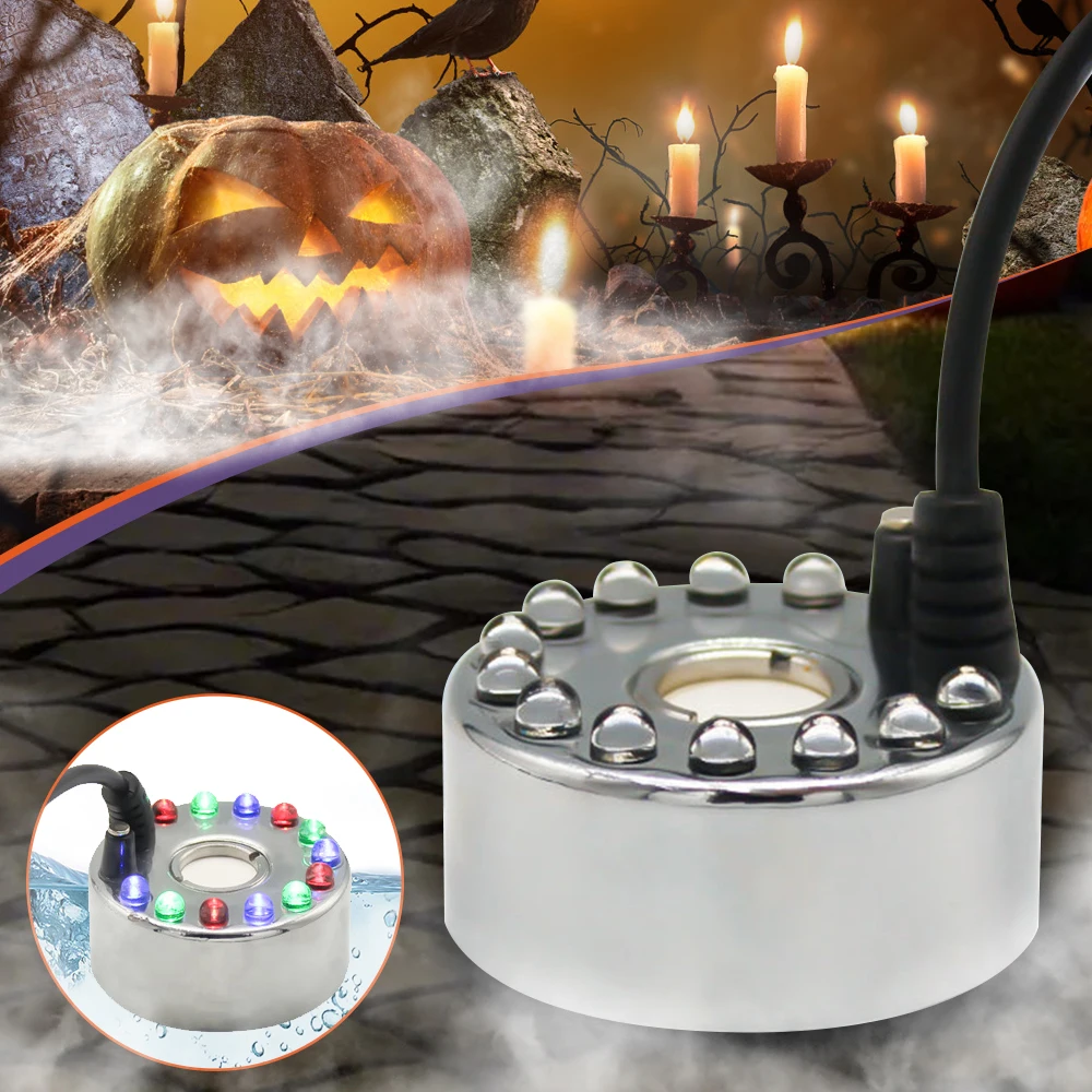 Mini LED Pumpkin Light Fogger Water Fountain Pond Fog Machine For Halloween Christmas Easter Party Festival Decoration