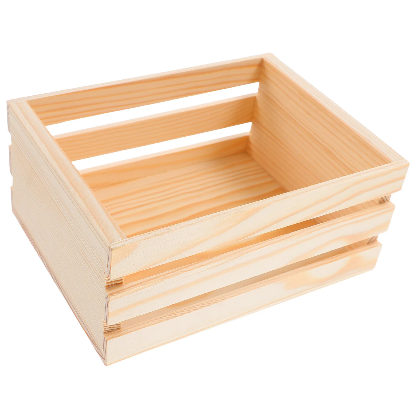 

Mini Wooden Basket Desk Organizer Hollow Design Compact Stylish Versatile Storage Box Decorative Vintages Small Baskets