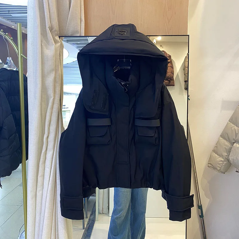 2025年冬新作 レディース ショート丈 取り外し可能キャップ付き ダウンジャケット 高級ホワイトダックダウン 防寒保温