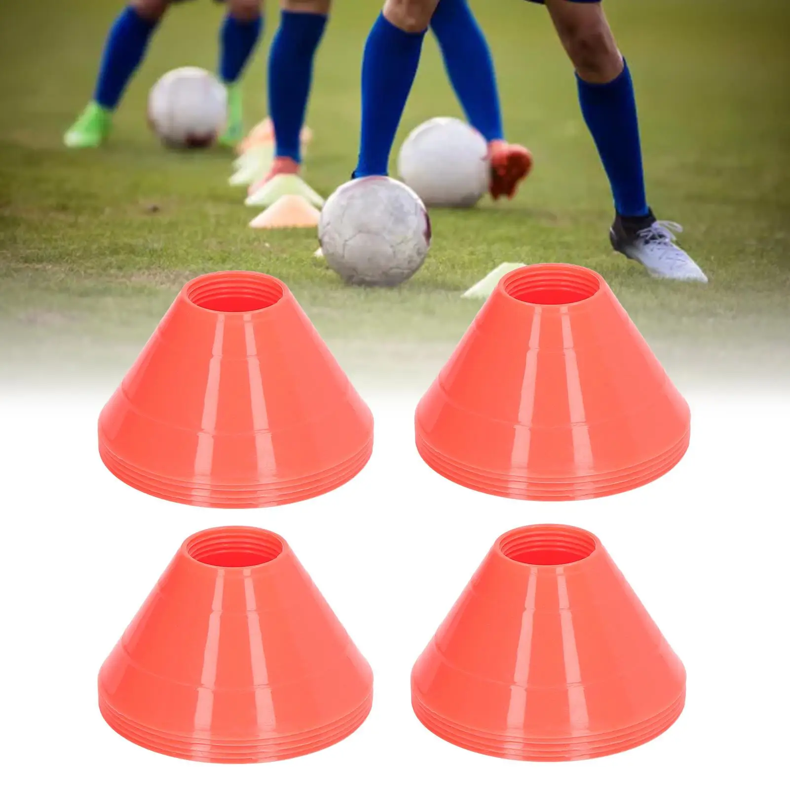 Set Kerucut Latihan Sepak Bola Cakram Penanda Multifungsi PE Tahan Lama Warna Cerah Ideal untuk sekolah dan Aktivitas Olahraga