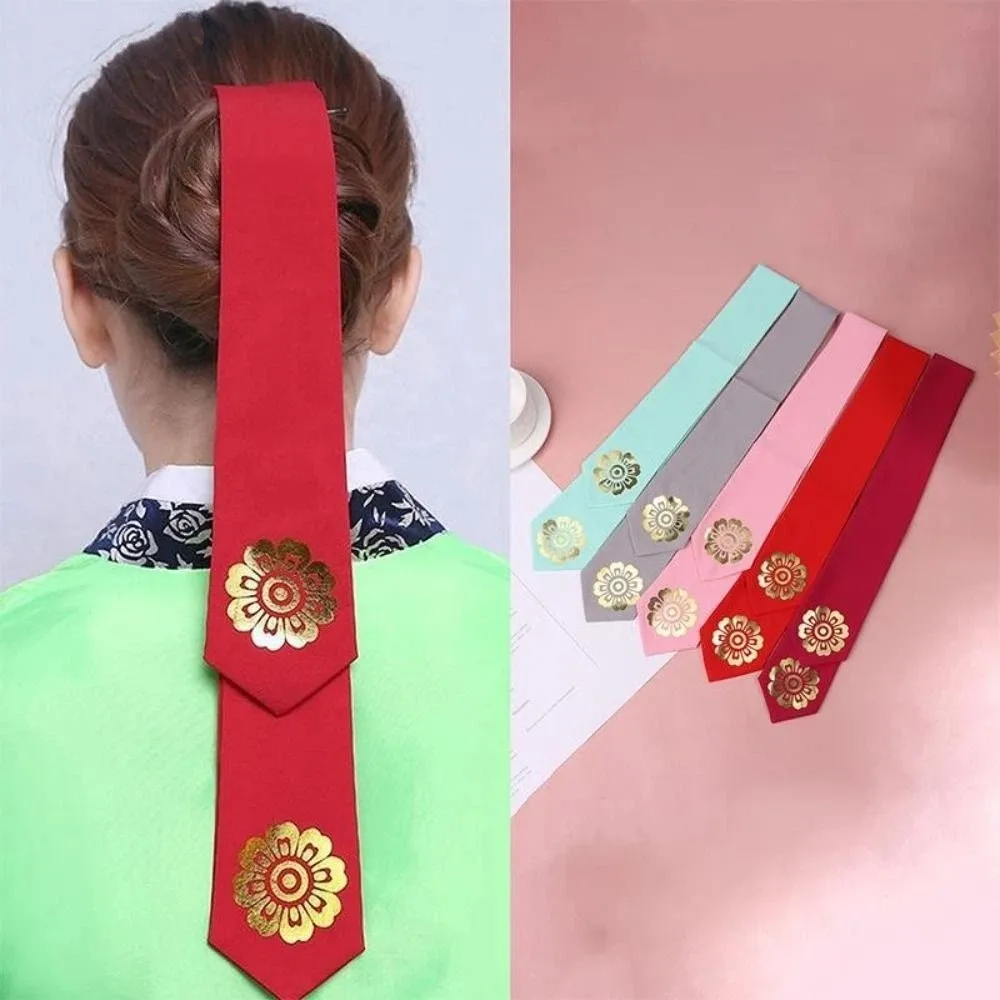 

Fashion Flower Korean Headband Ribbon Court Korean Hanbok Hairband Headdress Traditional Stage Dance Costume Hanfu