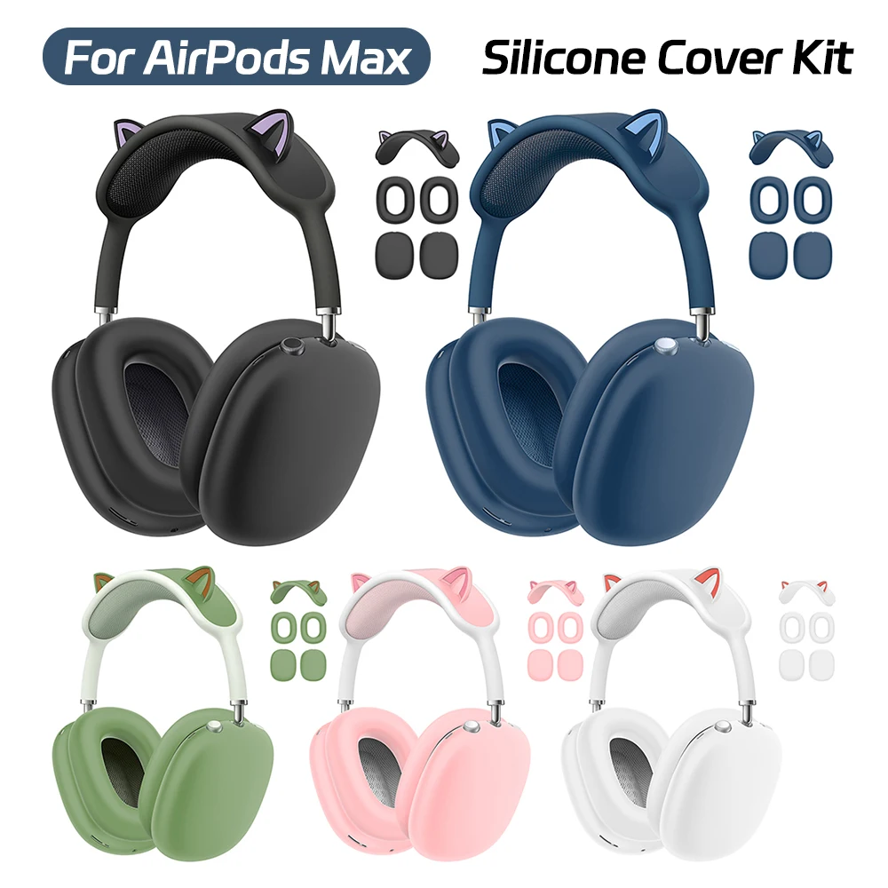 Juste de protection d'oreille en silicone pour AirPods Max, housse de protection de la peau douce, housse de bande de sauna, manchon de norme d'oreille, 3 en 1
