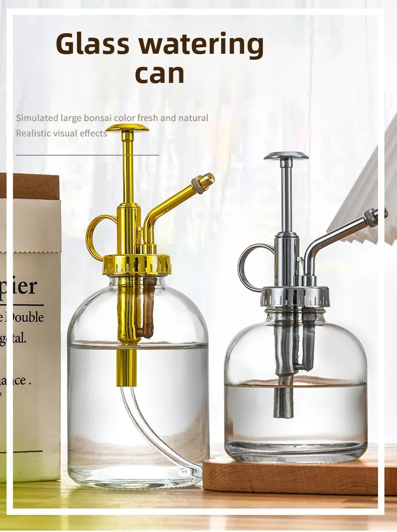220-360 ml Transparente Glas Gießkanne Gartenarbeit Haushalt Wasser Sprinkler Gießkanne Bewässerung Spray Kann Wohnkultur – Detail 1