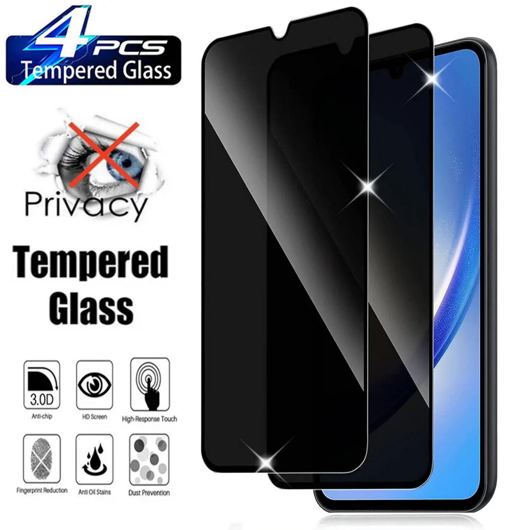 2/4Pcs Anti Spy Tempered Glass For Samsung Galaxy A55 A35 A05 A05S A15 A25 A14 A24 A34 A54 5G  Privacy Glass Screen Protector