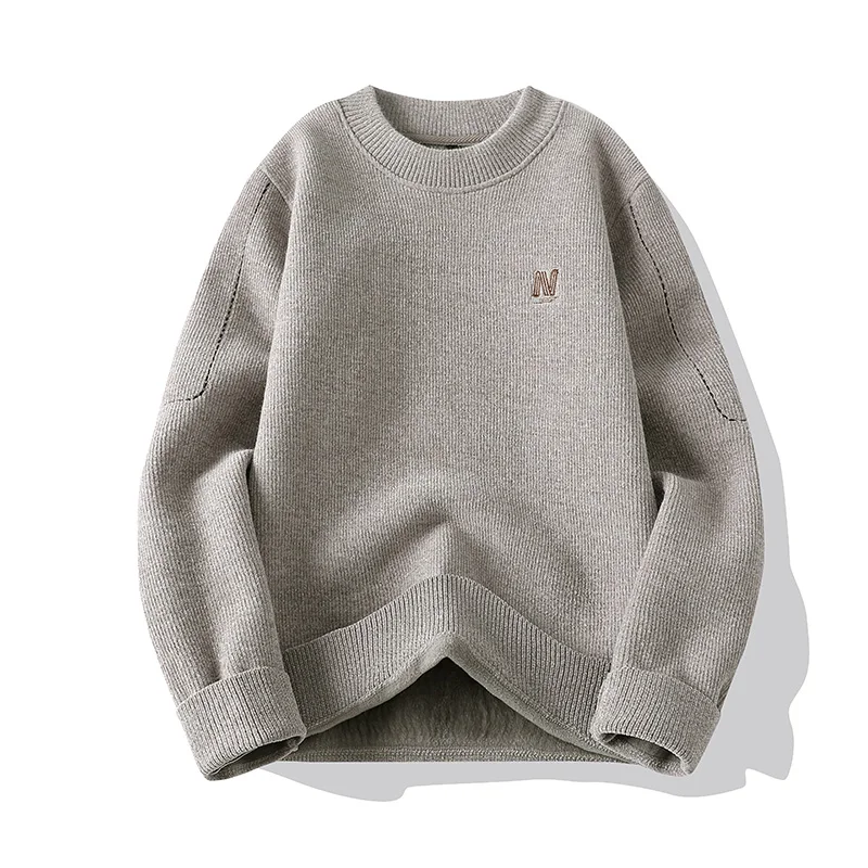 New Warm Autumn Winter Knitwear Round Neck Thicken Bottoming Shirt Knit Sweater Double-sided Pullover Jacket Solid Fashion Tops