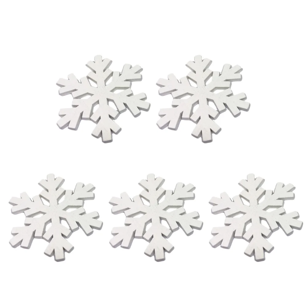 

20pcs Wooden Snowflake Hanging Ornaments Diy Craft Decor For Christmas Tree Wall Window Door Home Office Cafe Restaurant