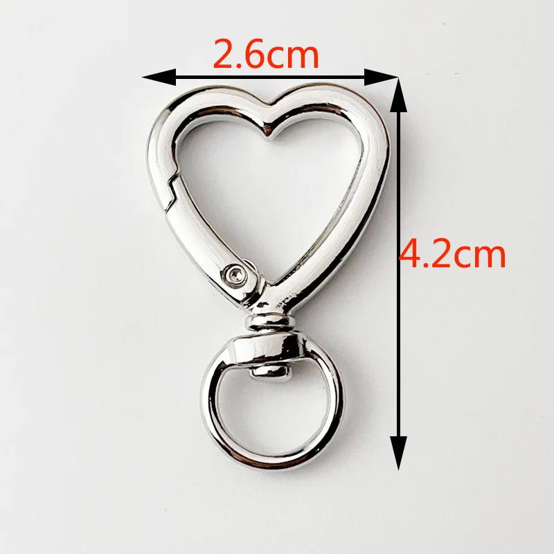 6-12Pcs Metall Herzförmigen Verschluss Zink-legierung Liebe Schlüsselbund Haken Schnalle Auswurf Schnalle DIY Tasche Spielzeug anhänger Anschluss Zubehör – Detail 7