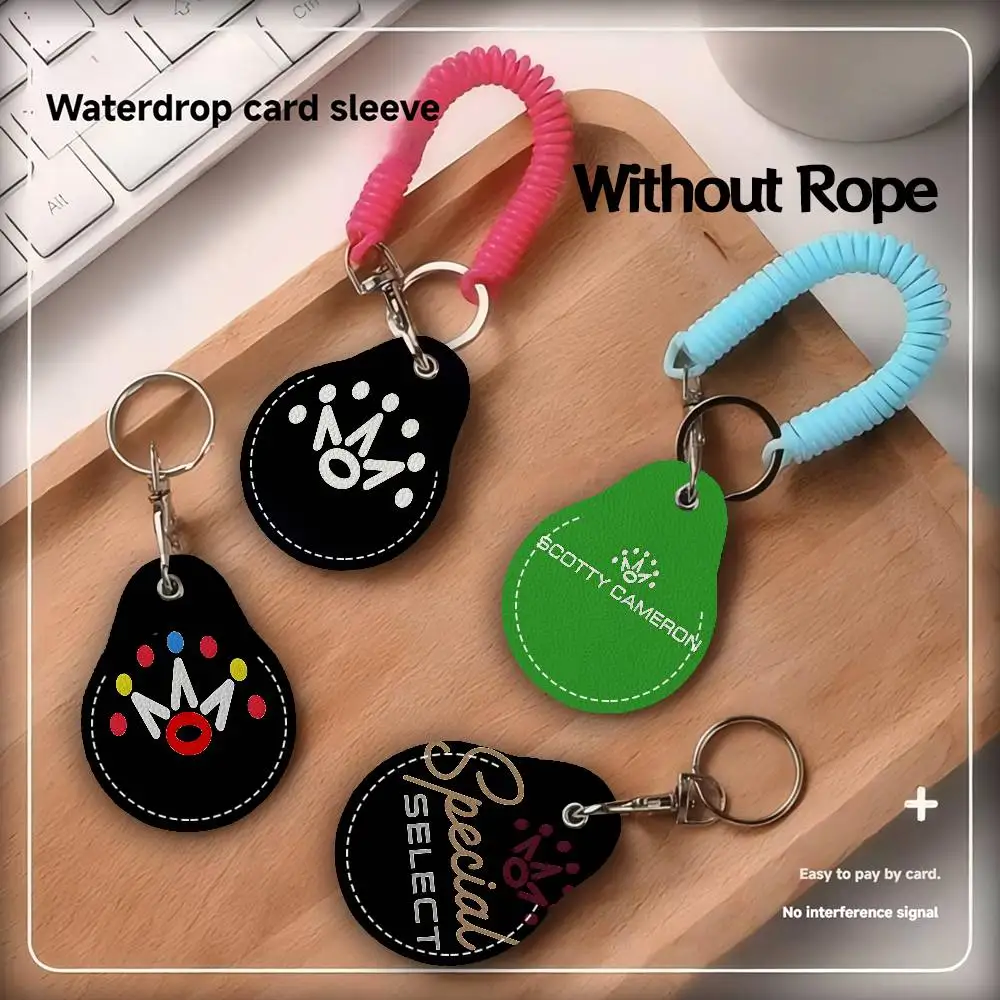 S-Scotty Logo C-Cameron PU Access Case Anti-lost Anti-fall Card Holder Keychain Accessories Fingerprint-proof Key Tag Ring