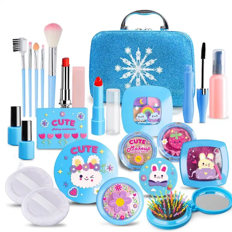 Toddler Girl Toys Realistic Vivid Color Makeup Kit Play Makeup Set Pretend Makeup Kit Exquisite Design for Birthday Christmas