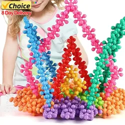500pcs Plum Blossom Blocks 3D Snowflake Blocks DIY Interlocking Puzzle Tree Trunk Puzzle Plastic Puzzle Building Toys