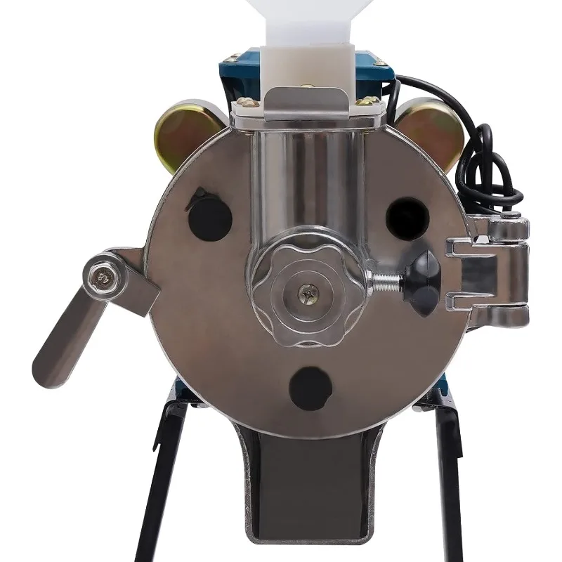 مطحنة الحبوب الكهربائية شديدة التحمل مع قمع، حبوب رطبة وجافة تجارية، مطاحن حليب الصويا والذرة والقمح، 2200 وات، 110 فولت