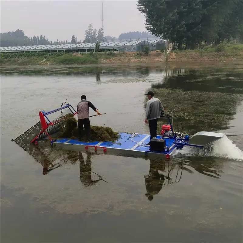 Aquatic weed harvesting and water floating garbage collection boats