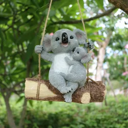 1 Stuk Schattige Hars Schommel Koala Beer Beeldje-Perfect Voor Sprookjesachtige Tuindecoratie En Outdoor Boom Opknoping Decor!