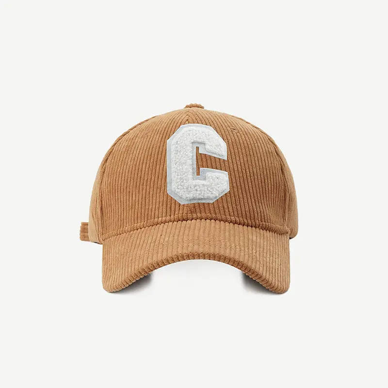 Neue Cord-Baseballkappe für Damen, Modische C-Buchstaben-Snapback-Mütze, Verstellbare Casual Hip-Hop-Kappe für Herren, Outdoor-Angeln und Joggen – Detail 17