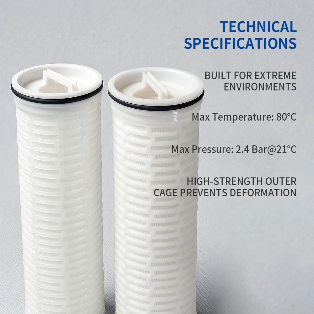 Polypropylene Desalination Filter Cartridge for Freshwater and Seawater Treatment, 5/10 Micron, High Flow, 1000 LPH
