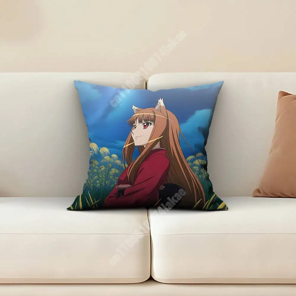 S-Spice and W-Wolf Holo The Wise Wolf Pillow Cover Cushion Case Sofa Couch Modern Apartment Decor Family Furnishing