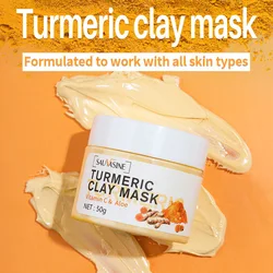 Turmeric Mud Mask Facial Purification Deep Cleansing Brightening Oil Control Beauty Anti-Acne Skincare Facial Mud Mask