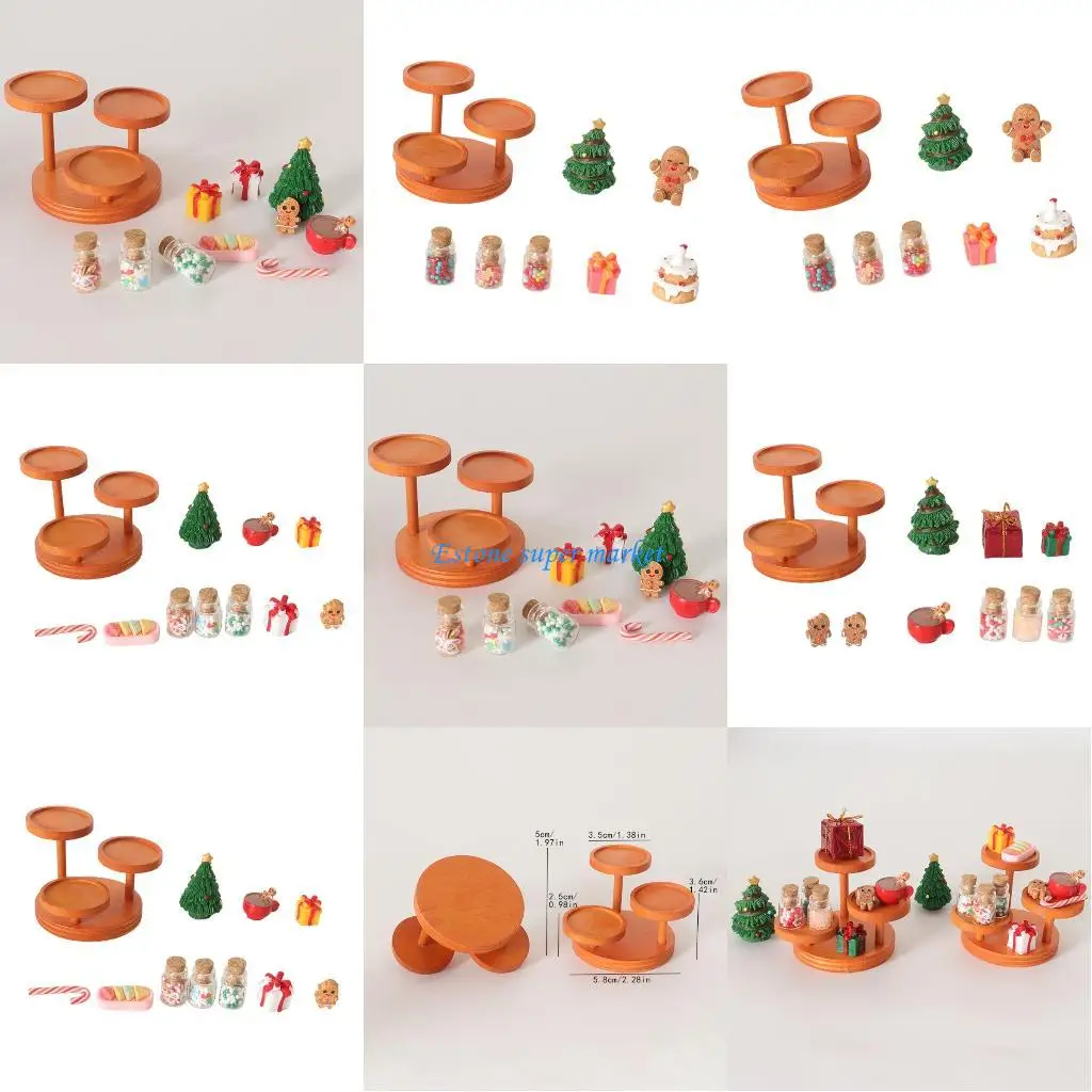 

090B Holiday Dessert Scene Doll House Decoration Tray Colorful Candy Ornament
