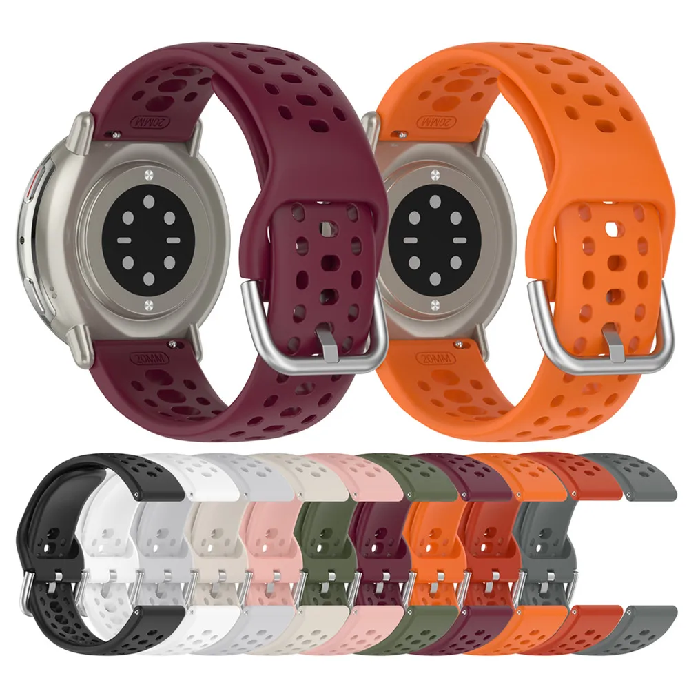 Huami Amazfit Active 2 스포츠 홀 스타일 손목 밴드 용 20mm 실리콘 통기성 구멍 시계 스트랩
