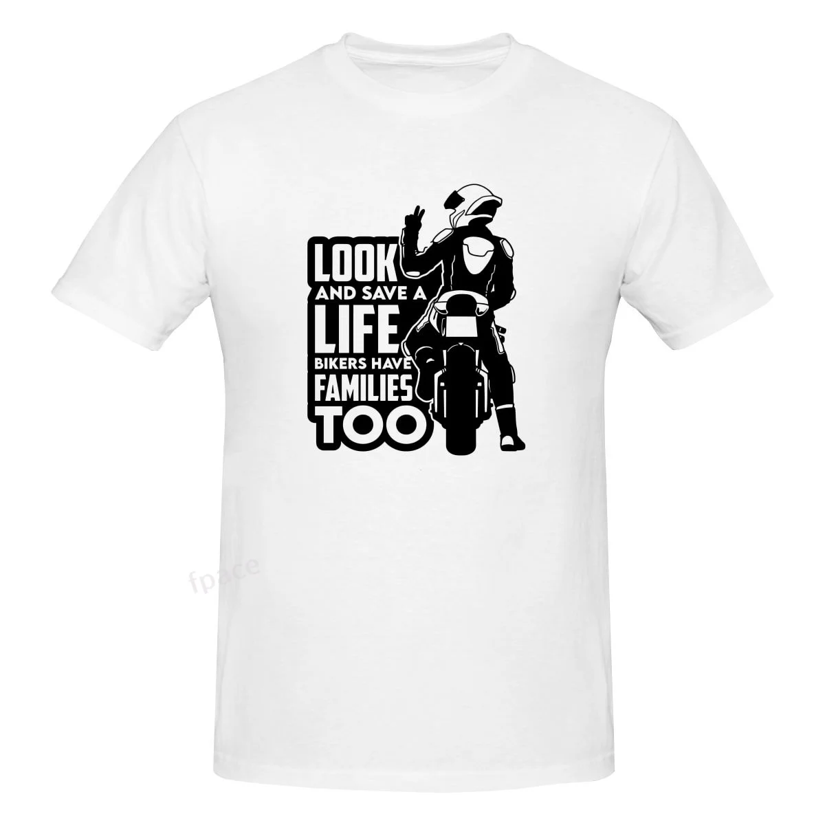 

LOOK AND SAVE A LIFE BIKES HAVE FAMILES Men's Basic Short Sleeve T-Shirt