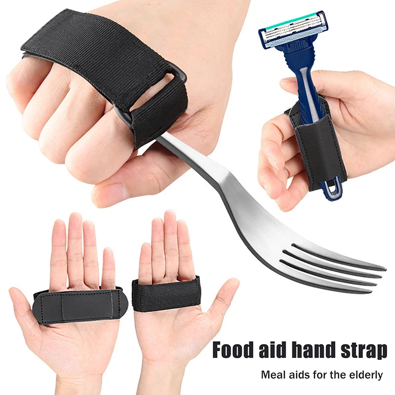*Aid Utensil Cuff Holder Strap Elastic Eating Assistance Cuff Spoons Forks Knife Fixing Band For Patients Elderly And Disabled
